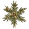 National Tree Company Pre-Lit Artificial Christmas Star Wreath, Green, Glittery Bristle Pine, Warm White Lights, LED, Battery Operated, Timer, Decorated with Pine Cones, Frosted Branches, 32 Inches